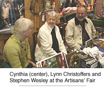 Cynthia, Lynn Christoffers and Stephen Wesley at the Artisans' Fair