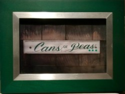 cans of peas sign