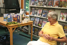 Cynthia at the West Tisbury Library